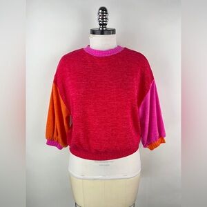 💚 3130. ColorBlock Light Sweatshirt Top